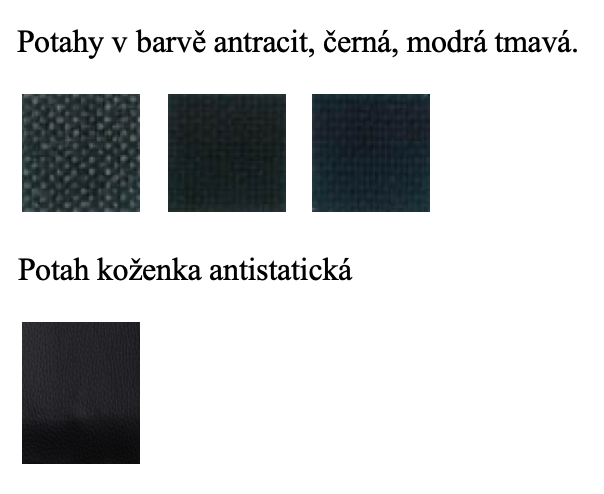 Kancelářská židle otočná Basic 3 ESD s opěrkou na nohy a možností sklonu