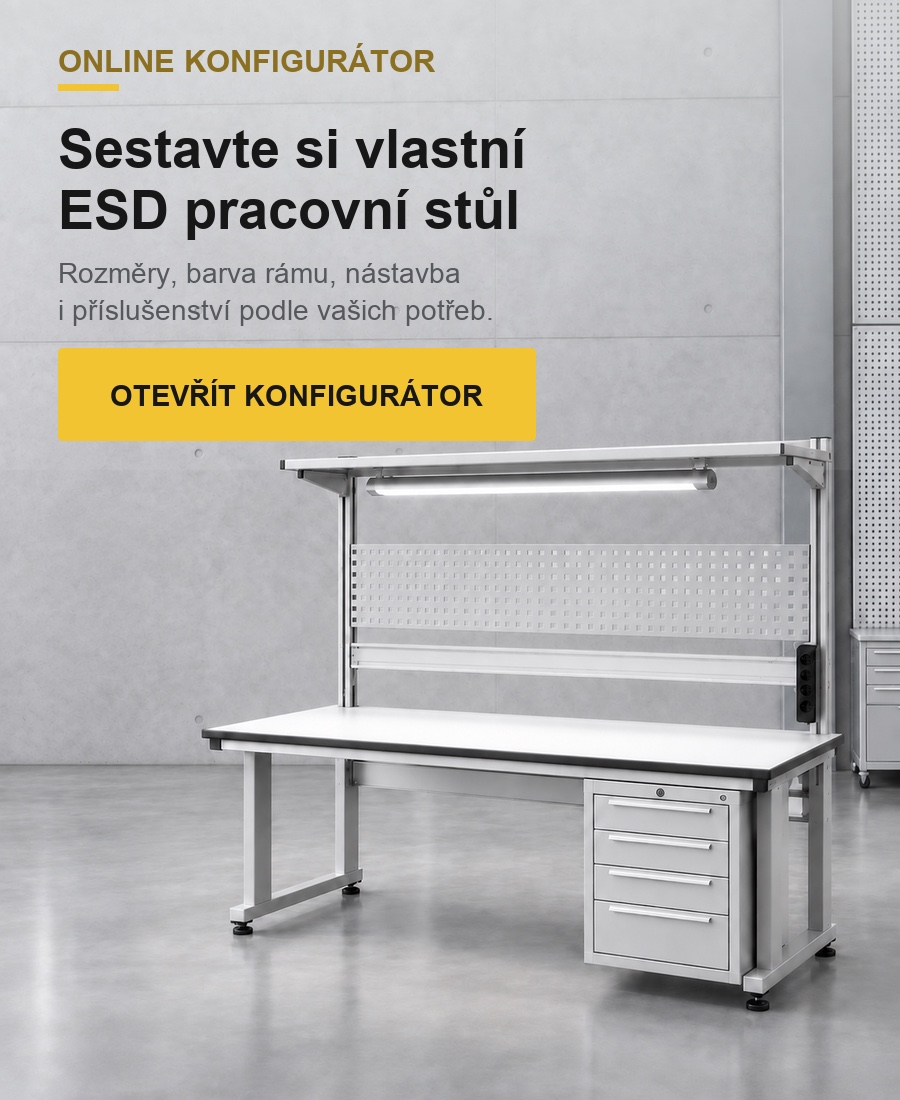 Sestavte si vlastní ESD pracovní stůl — online konfigurátor